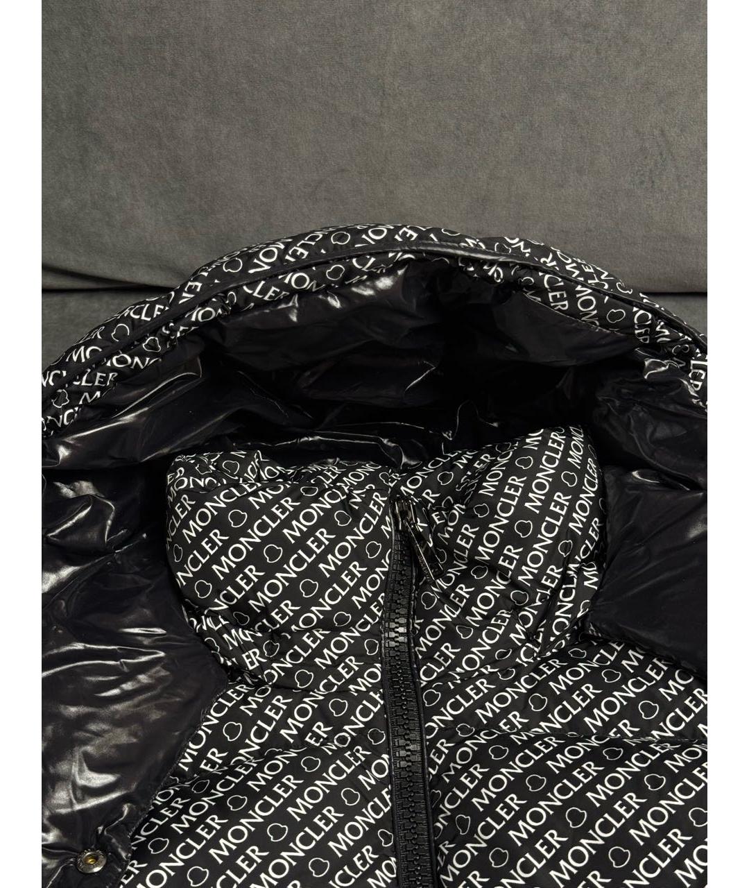 MONCLER Черный полиамидовый пуховик, фото 4