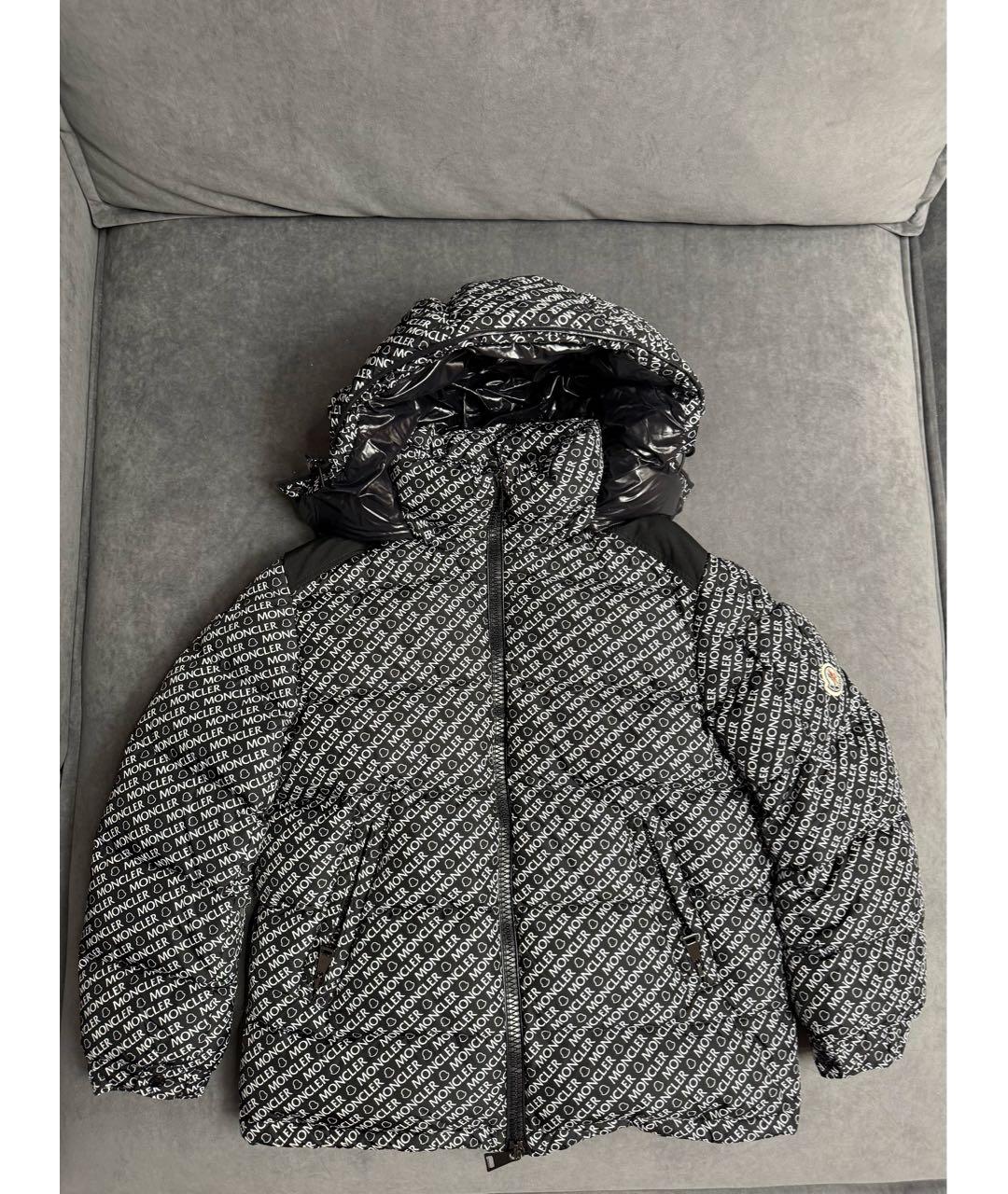 MONCLER Черный полиамидовый пуховик, фото 8