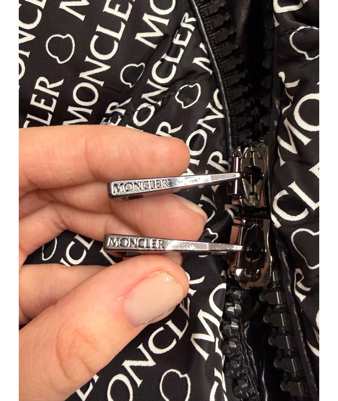 MONCLER Черный полиамидовый пуховик, фото 6