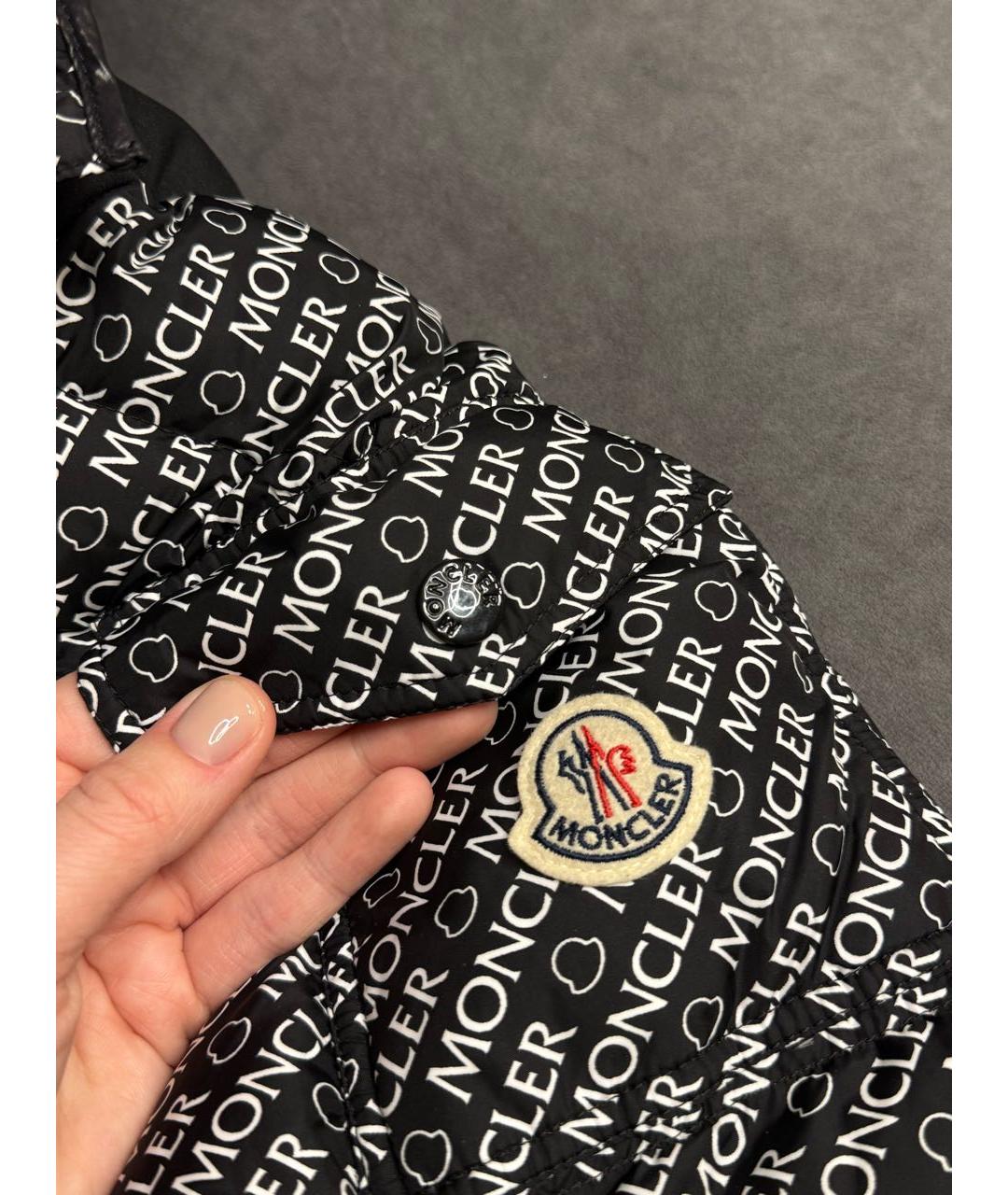 MONCLER Черный полиамидовый пуховик, фото 5