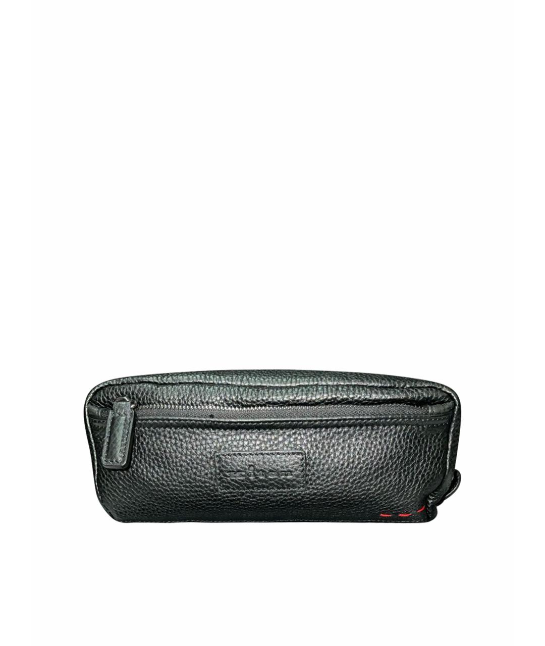 KITON Черная кожаная барсетка, фото 1