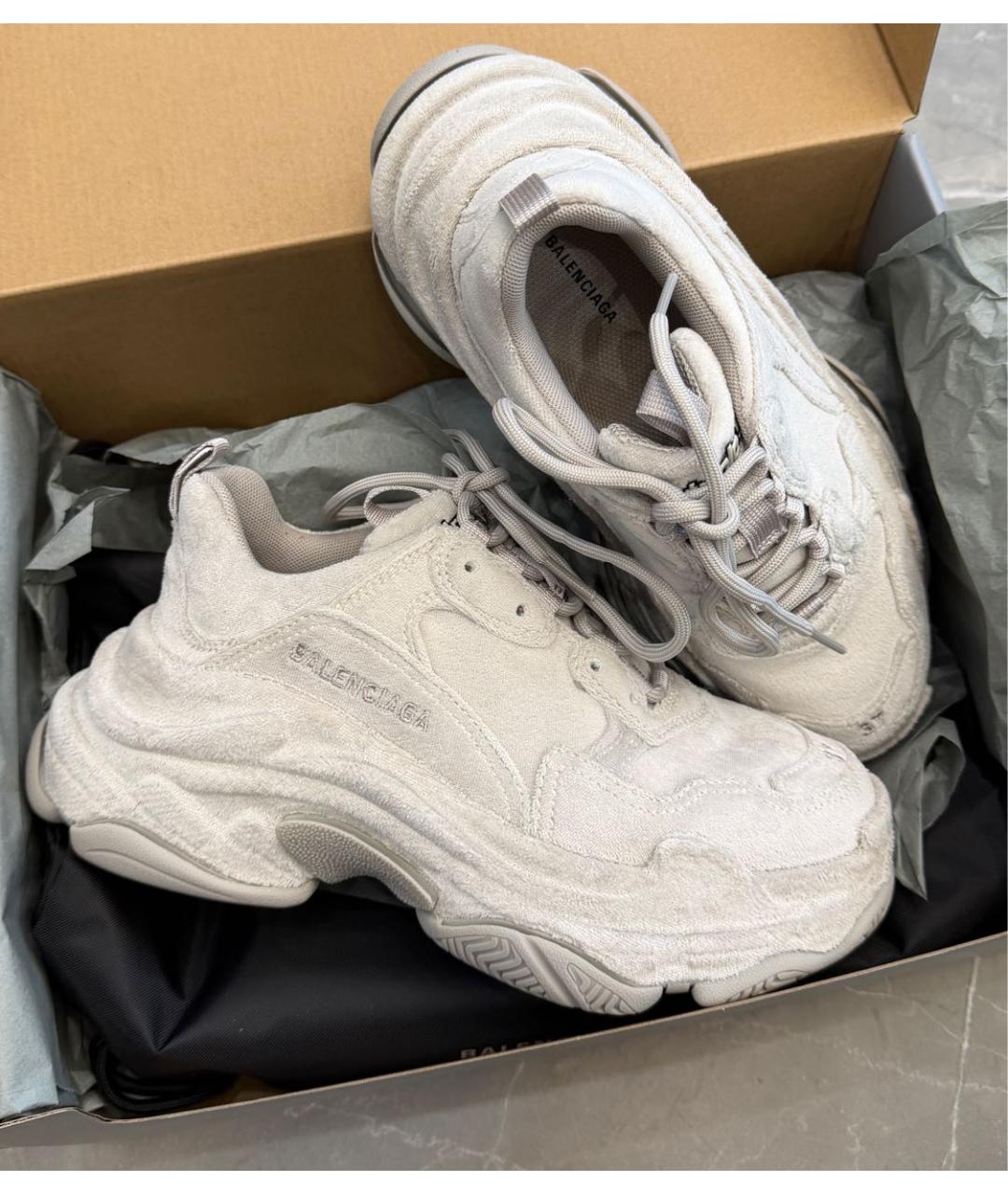 BALENCIAGA Серые текстильные кроссовки, фото 4