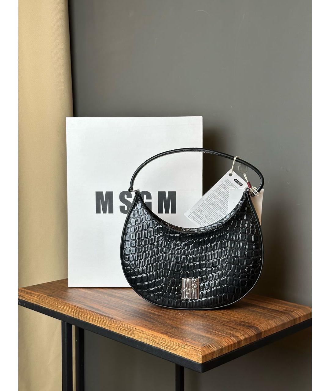 MSGM Черная сумка с короткими ручками, фото 7