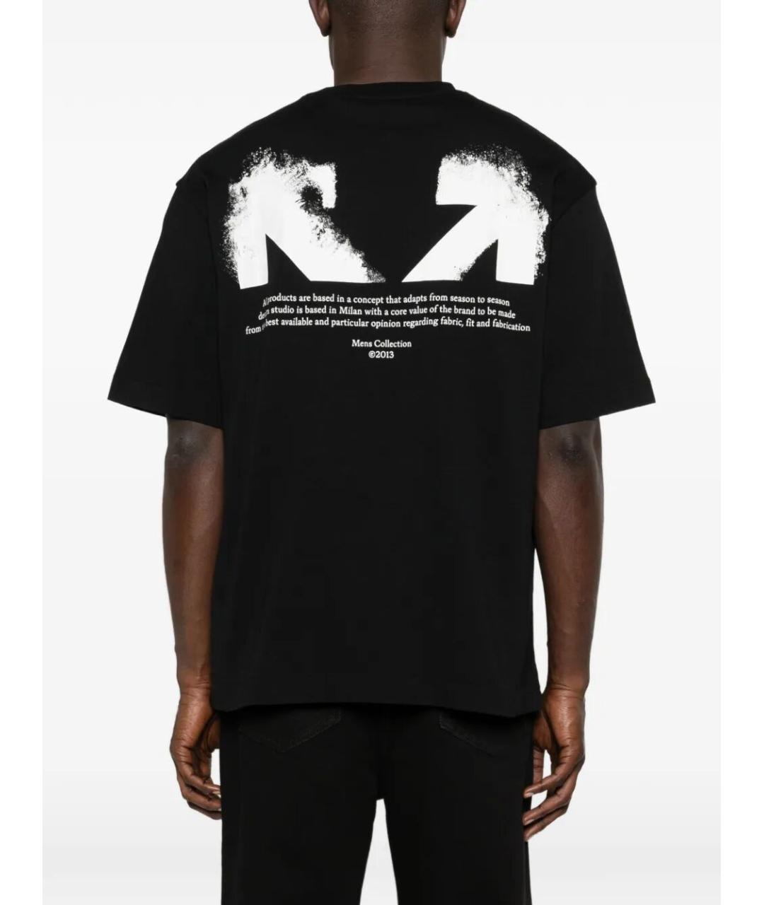 OFF-WHITE Черная хлопковая футболка, фото 4