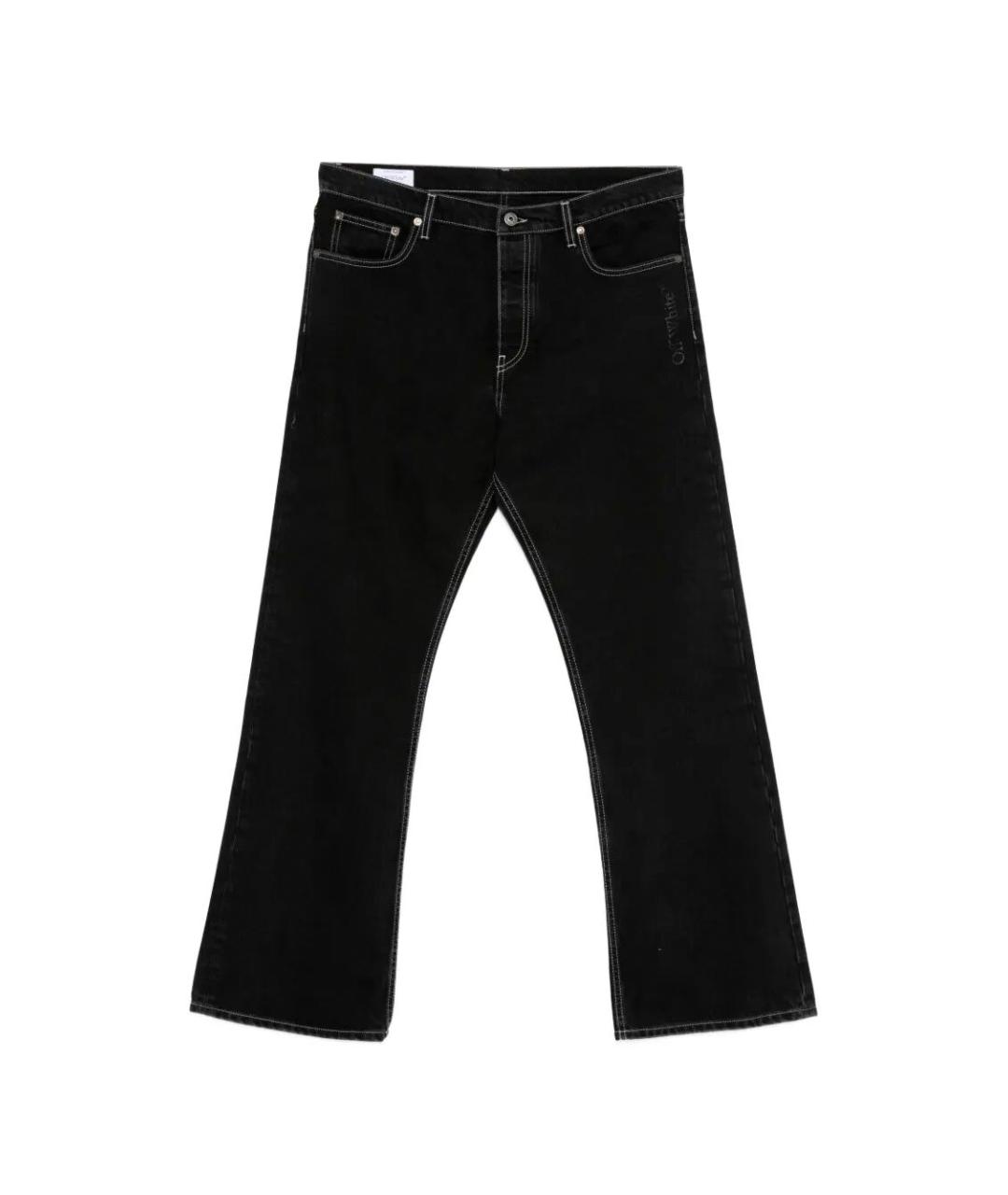 OFF-WHITE Черные хлопковые прямые джинсы, фото 1