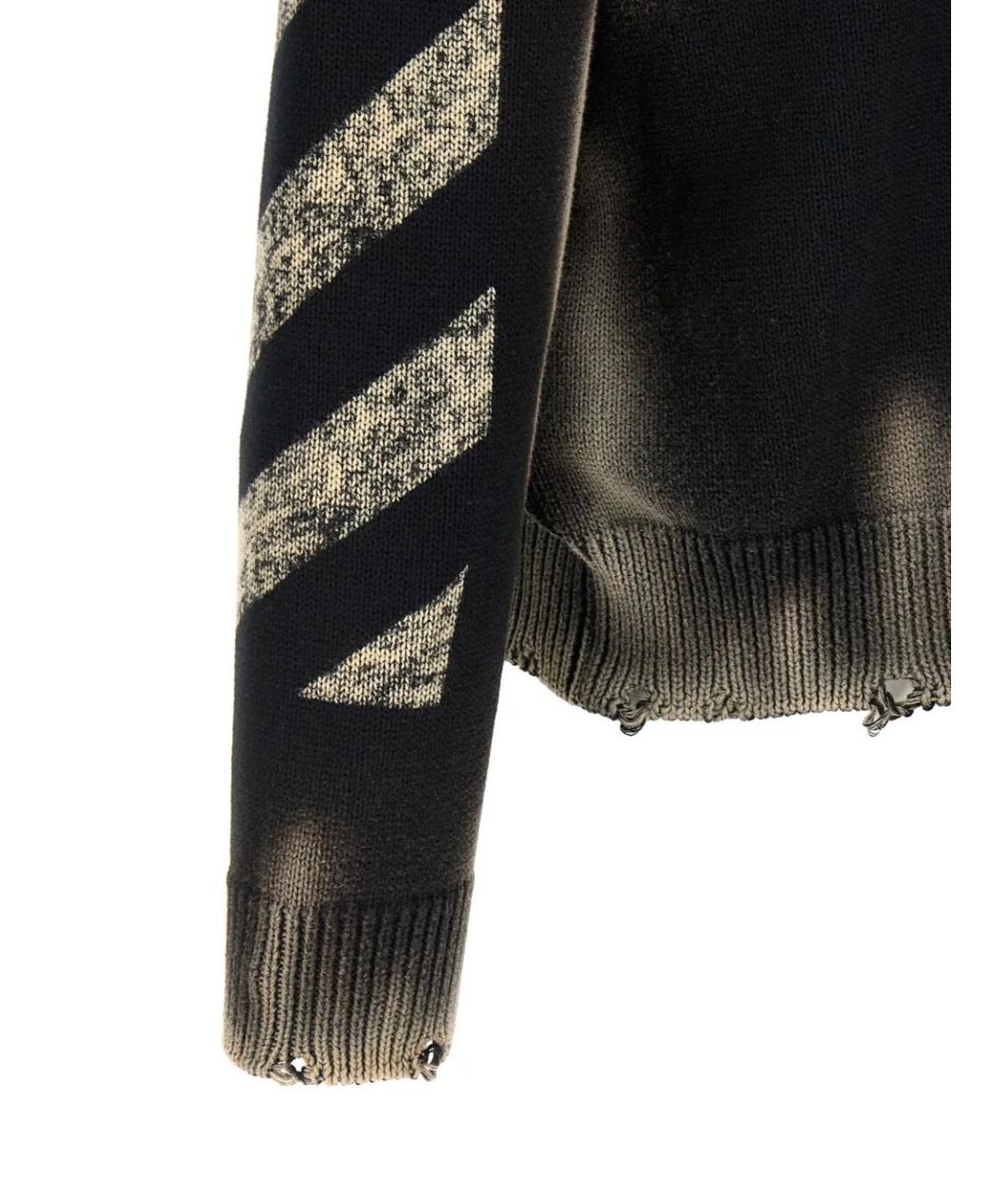 OFF-WHITE Черный хлопковый джемпер / свитер, фото 3