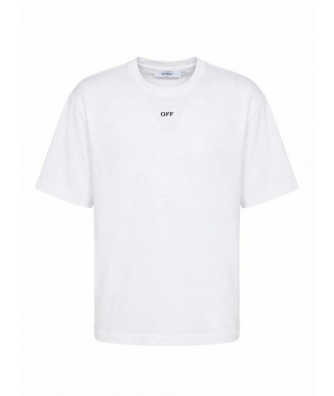 OFF-WHITE Белая хлопковая футболка, фото 1