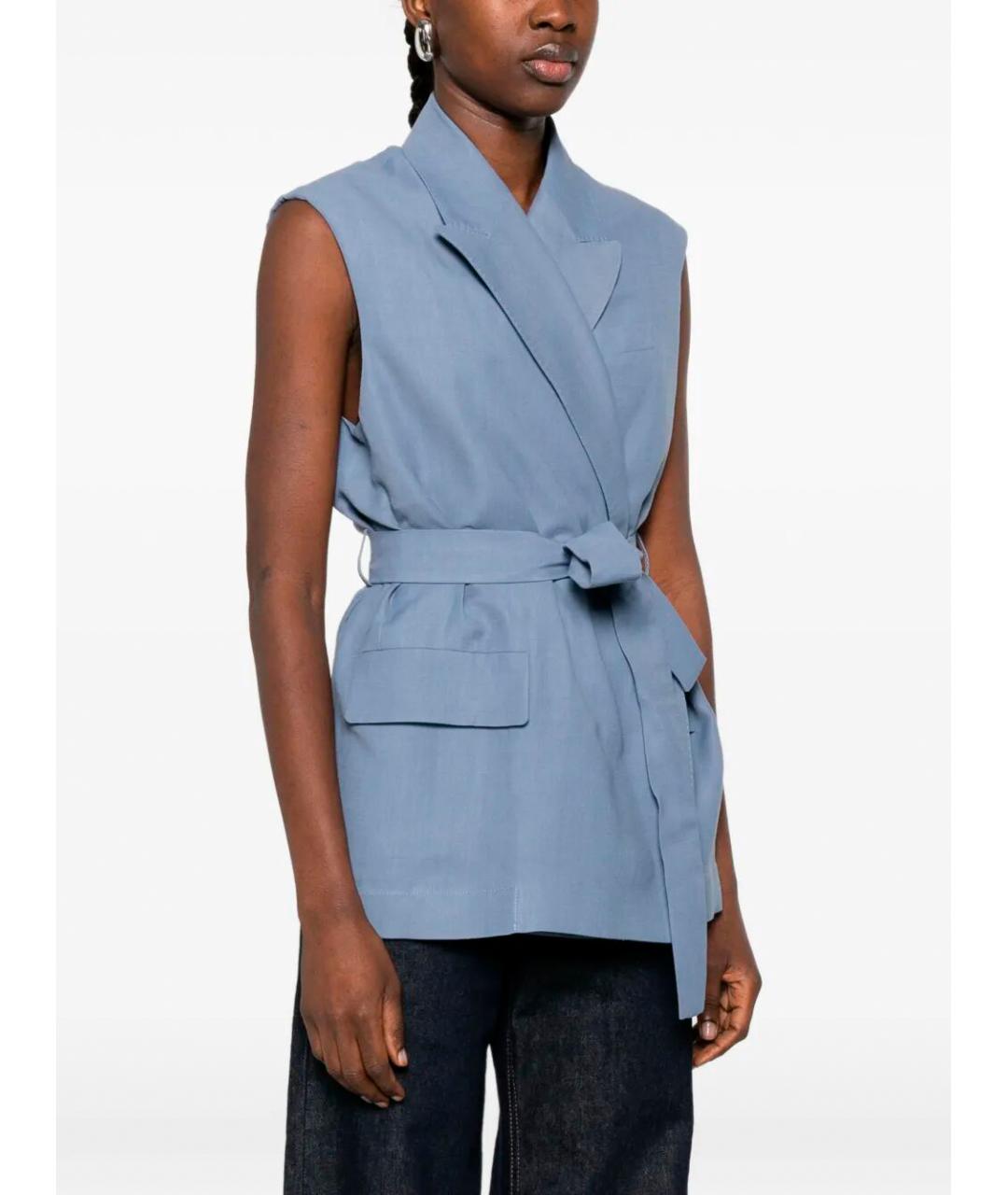 BRUNELLO CUCINELLI Синяя вискозная жилетка, фото 4