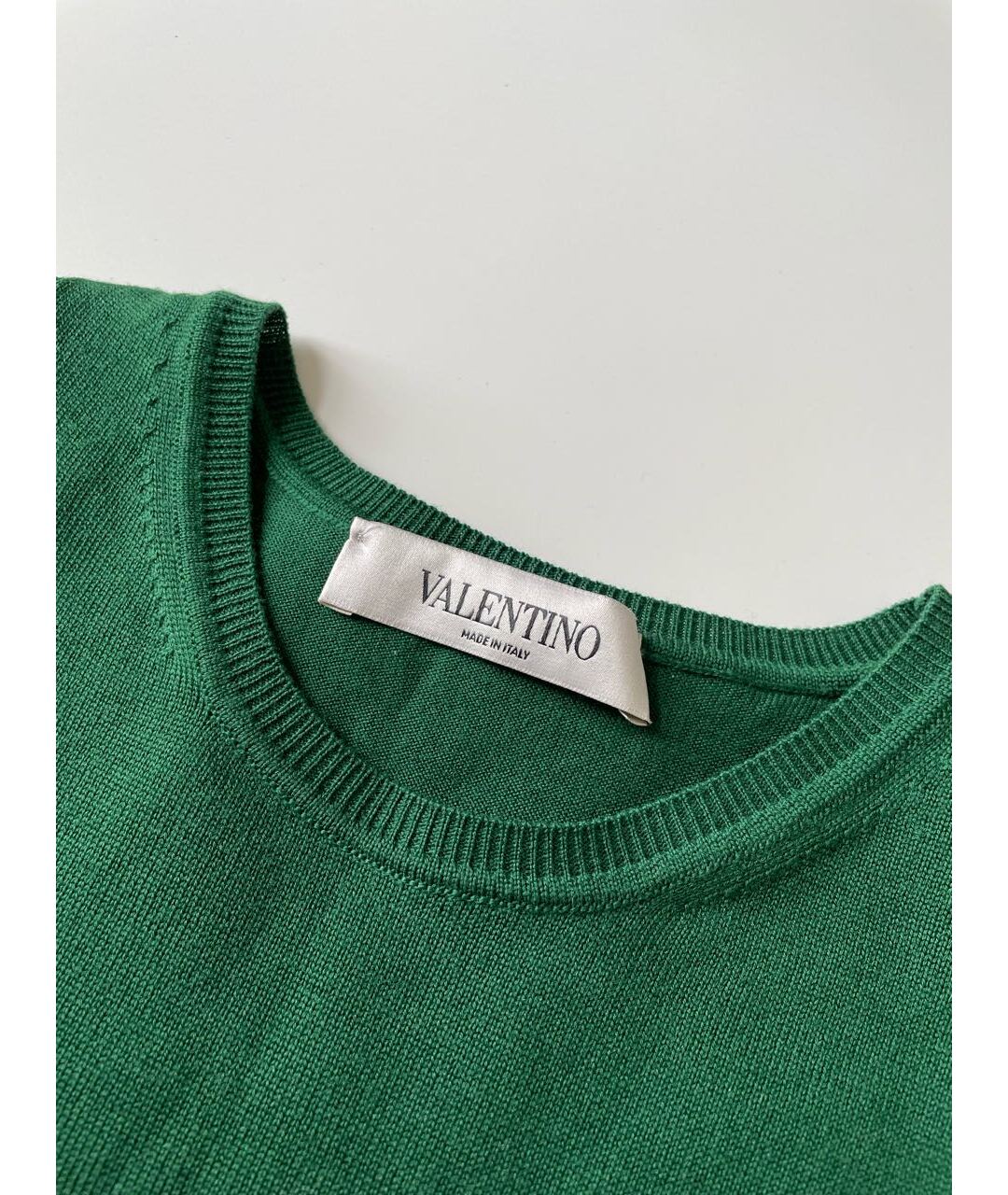 VALENTINO Зеленая шерстяная футболка, фото 3