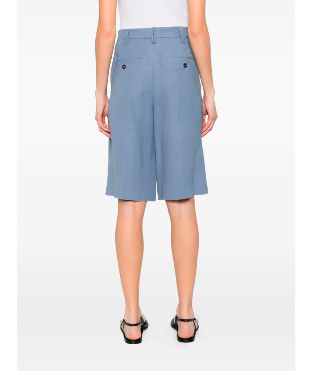 BRUNELLO CUCINELLI Синие вискозные шорты, фото 4