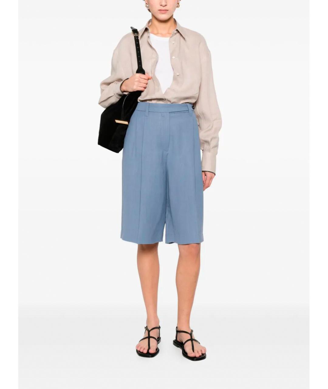 BRUNELLO CUCINELLI Синие вискозные шорты, фото 2