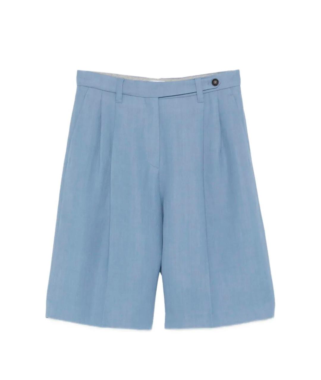 BRUNELLO CUCINELLI Синие вискозные шорты, фото 1