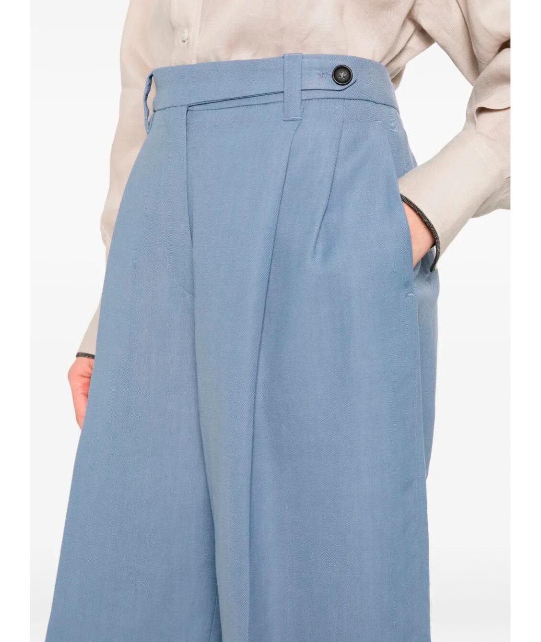 BRUNELLO CUCINELLI Синие вискозные шорты, фото 5