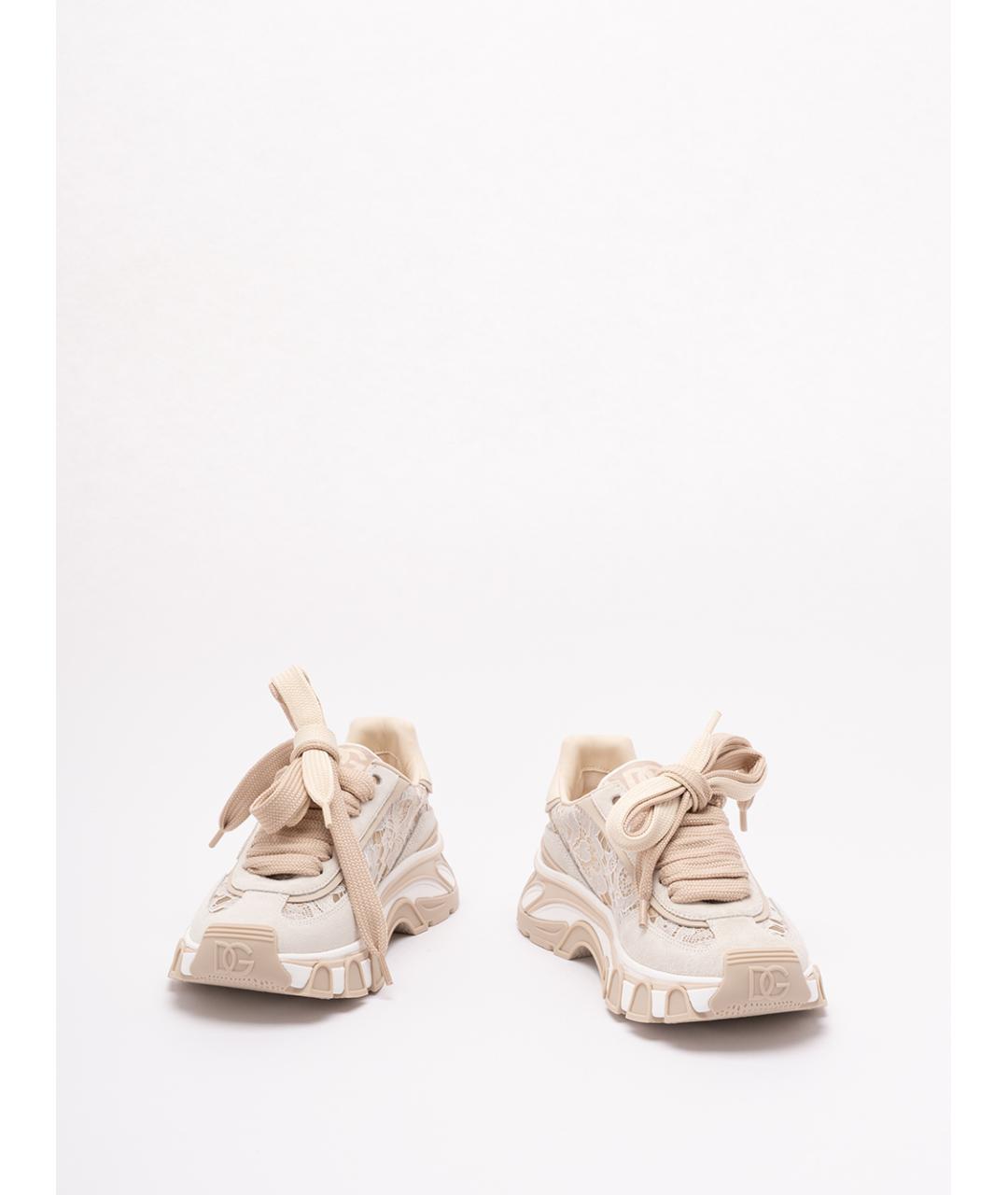 DOLCE&GABBANA Бежевые текстильные кроссовки, фото 2