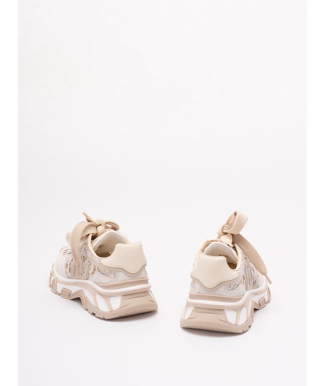 DOLCE&GABBANA Бежевые текстильные кроссовки, фото 3