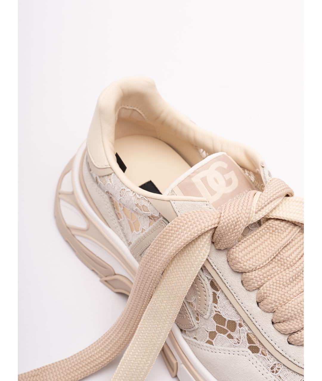 DOLCE&GABBANA Бежевые текстильные кроссовки, фото 6
