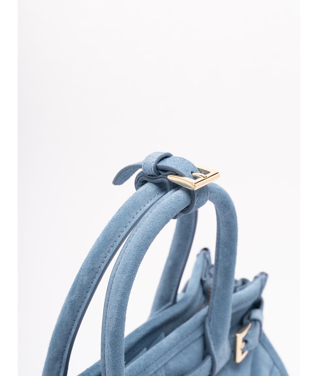 PRADA Голубая замшевая сумка тоут, фото 4