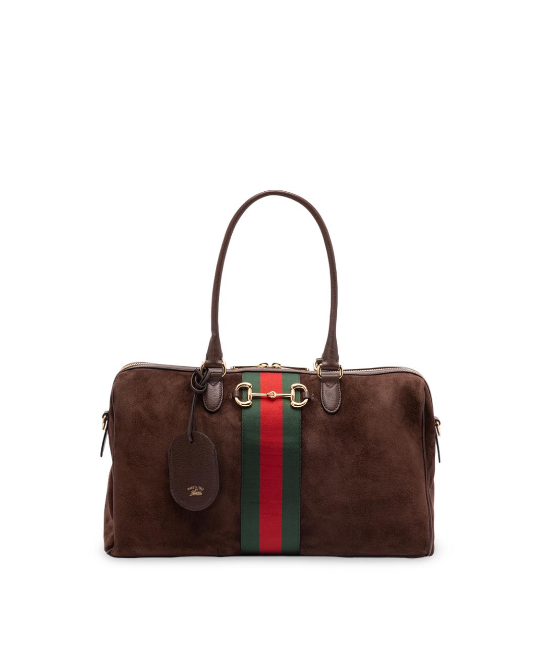 GUCCI Коричневая замшевая сумка через плечо, фото 1