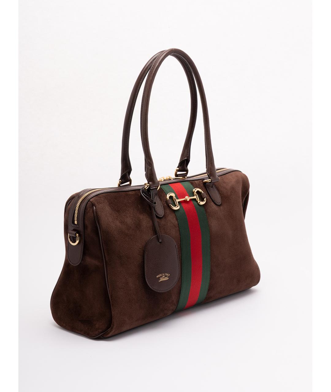 GUCCI Коричневая замшевая сумка через плечо, фото 3