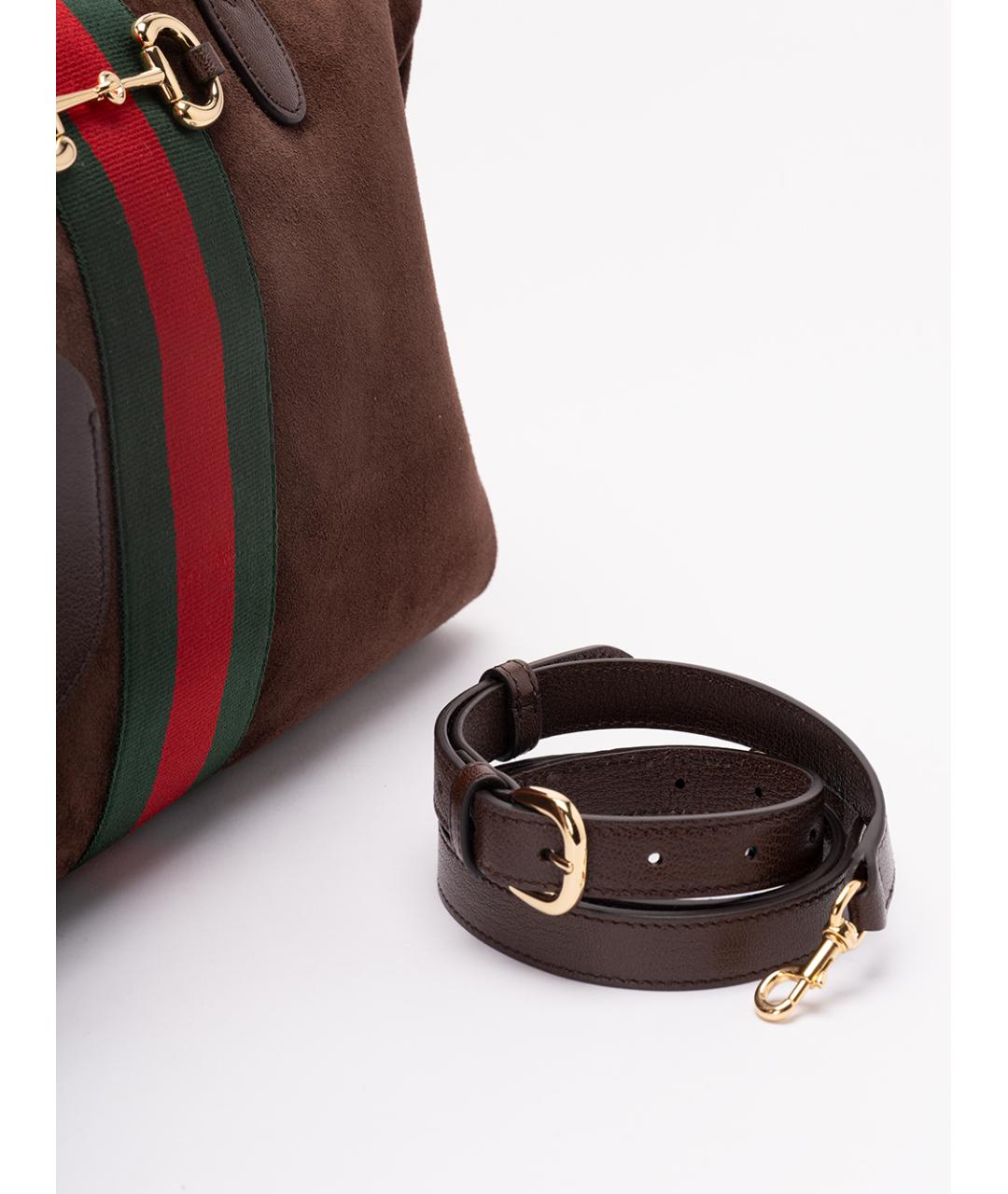GUCCI Коричневая замшевая сумка через плечо, фото 5