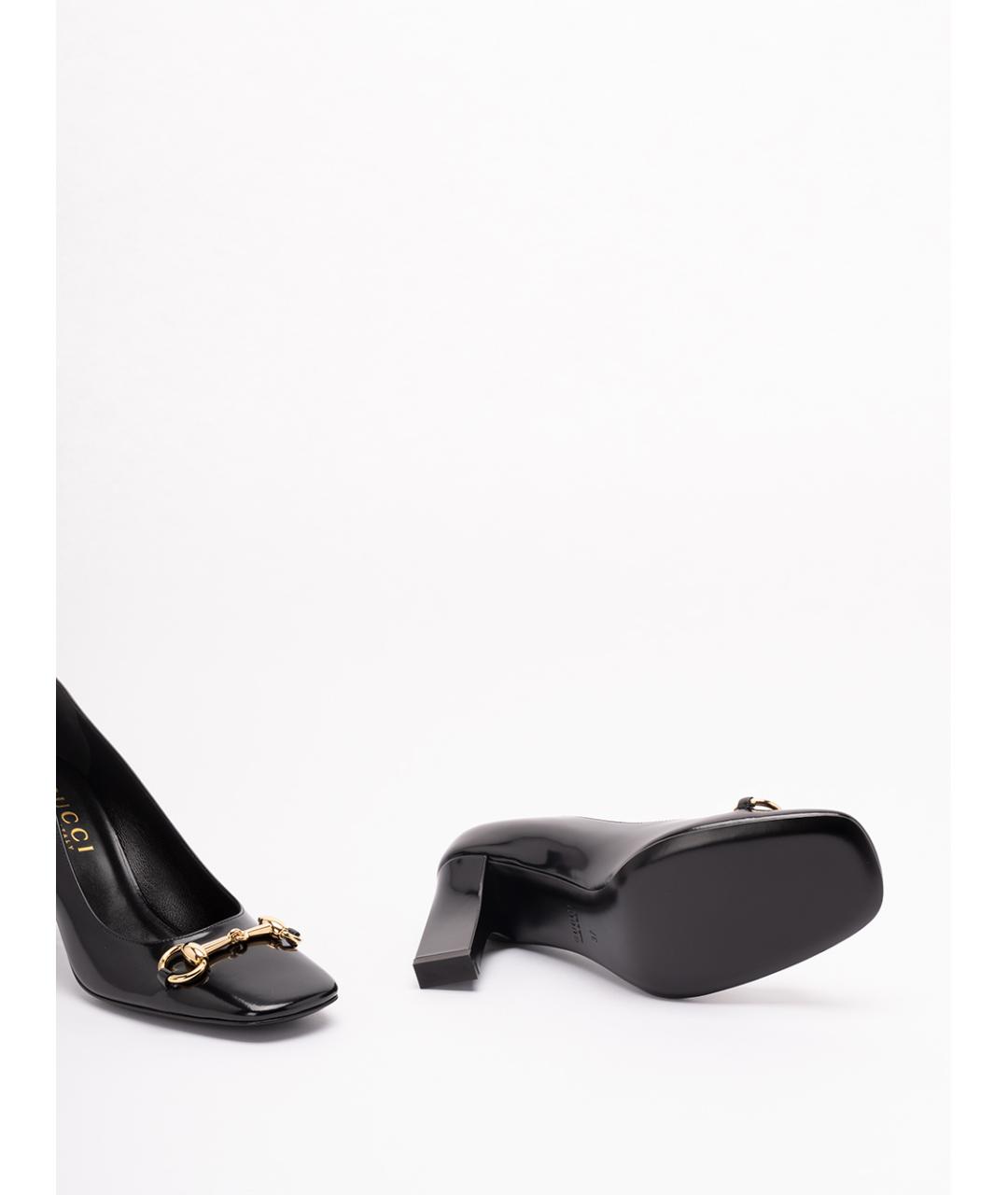 GUCCI Черные кожаные туфли, фото 4