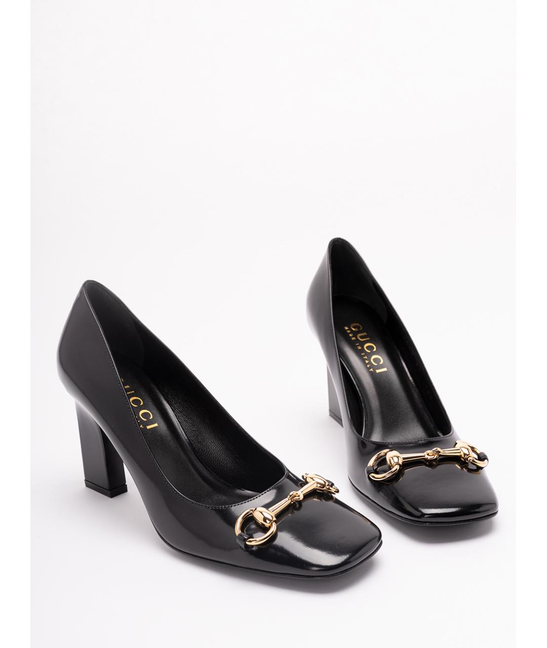 GUCCI Черные кожаные туфли, фото 5