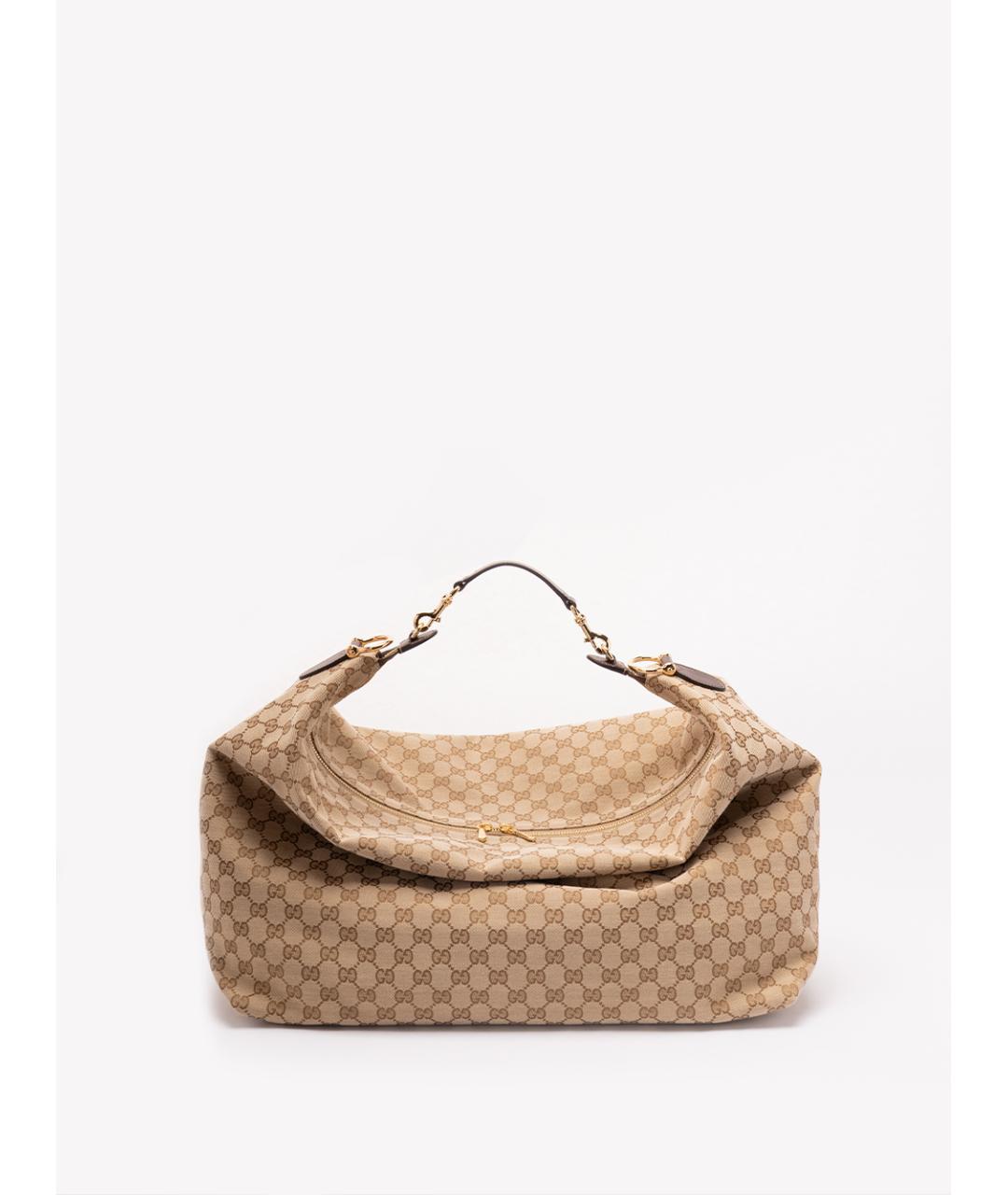 GUCCI Бежевая тканевая сумка на плечо, фото 2