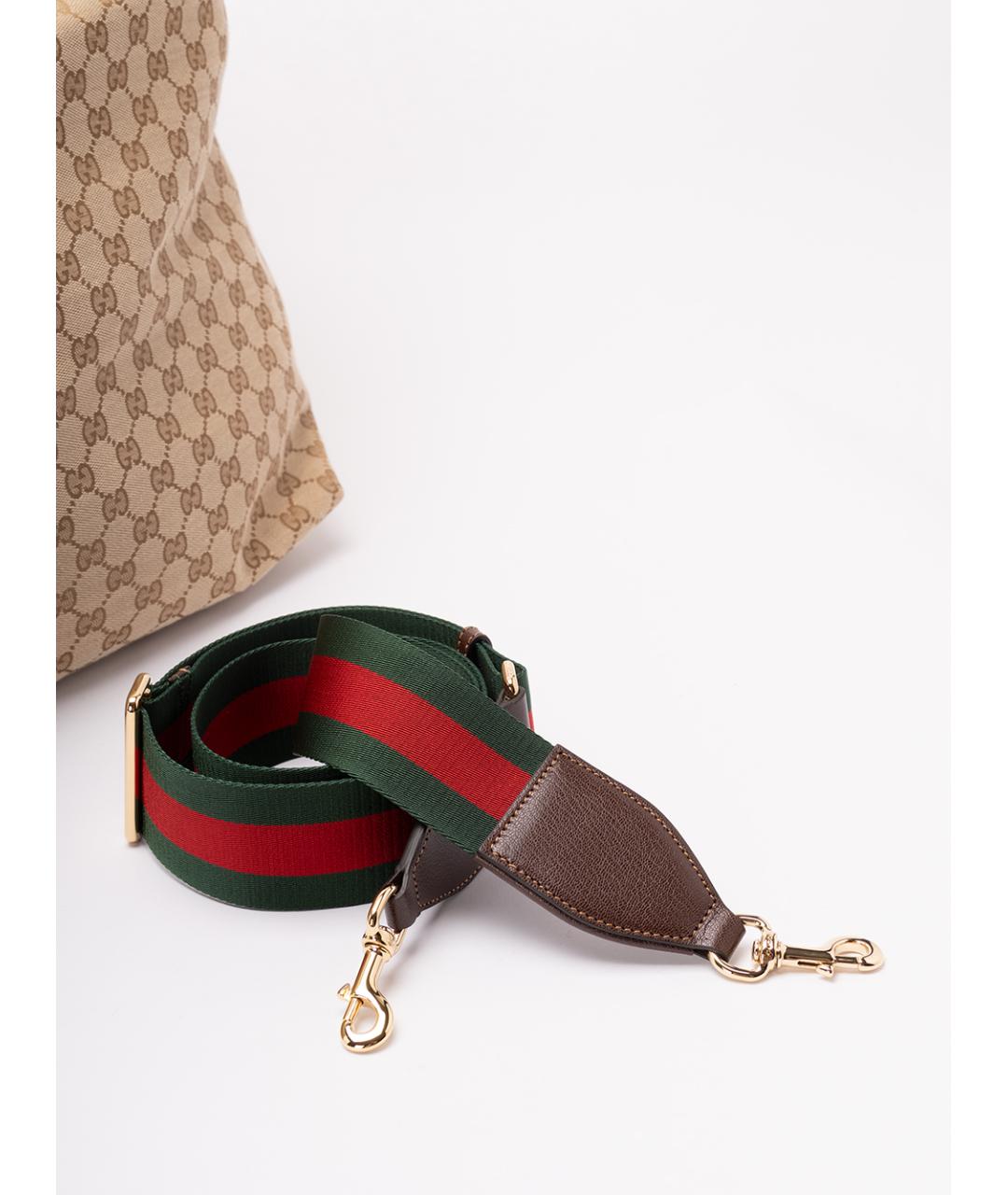 GUCCI Бежевая тканевая сумка на плечо, фото 6