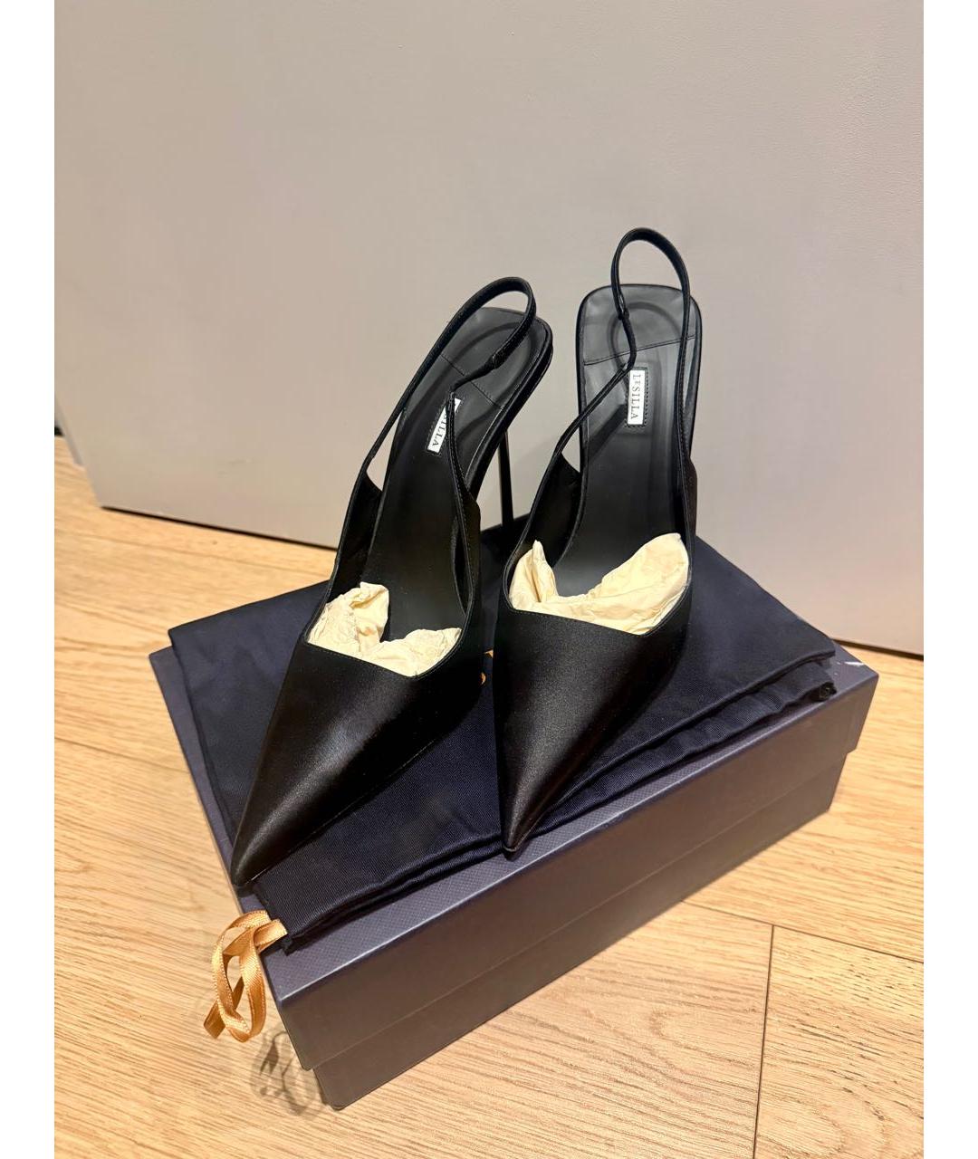 LE SILLA Черные текстильные туфли, фото 4