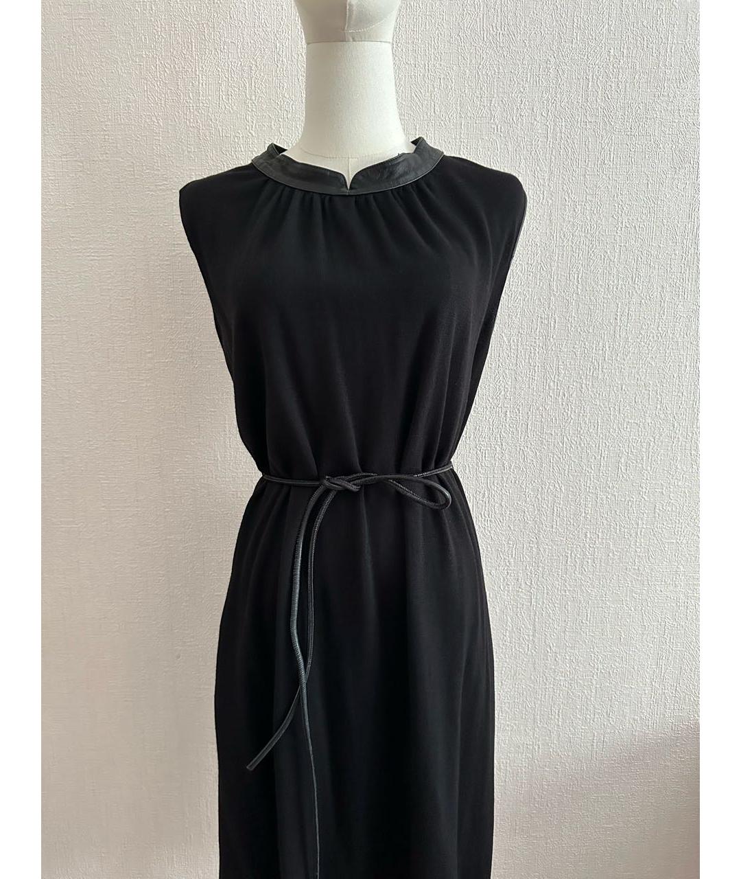 YVES SAINT LAURENT BEAUTY Черное шерстяное повседневное платье, фото 2