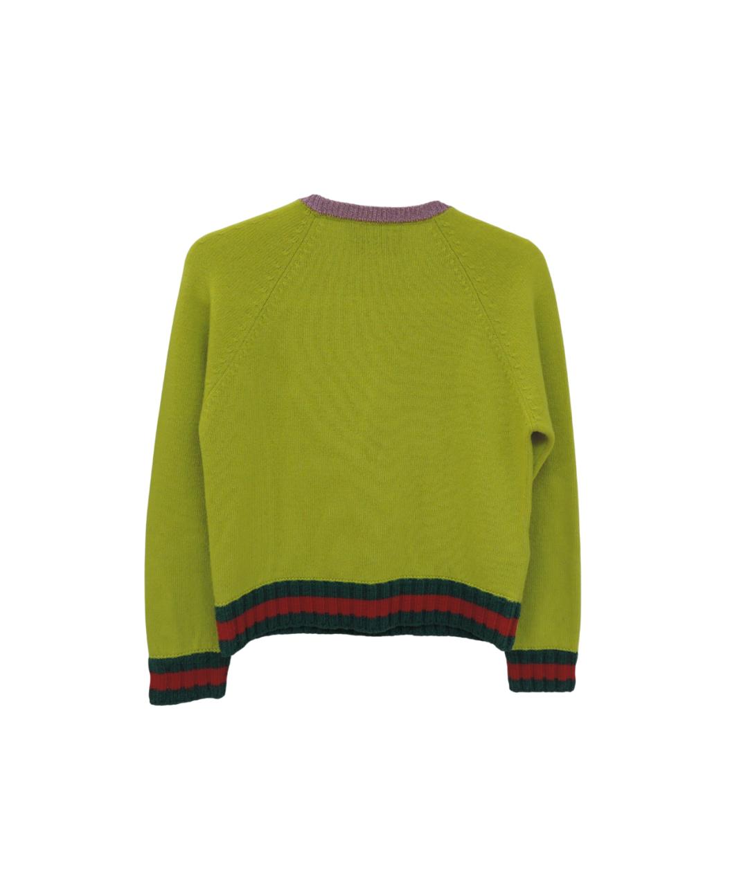 GUCCI Зеленый шерстяной джемпер / свитер, фото 2