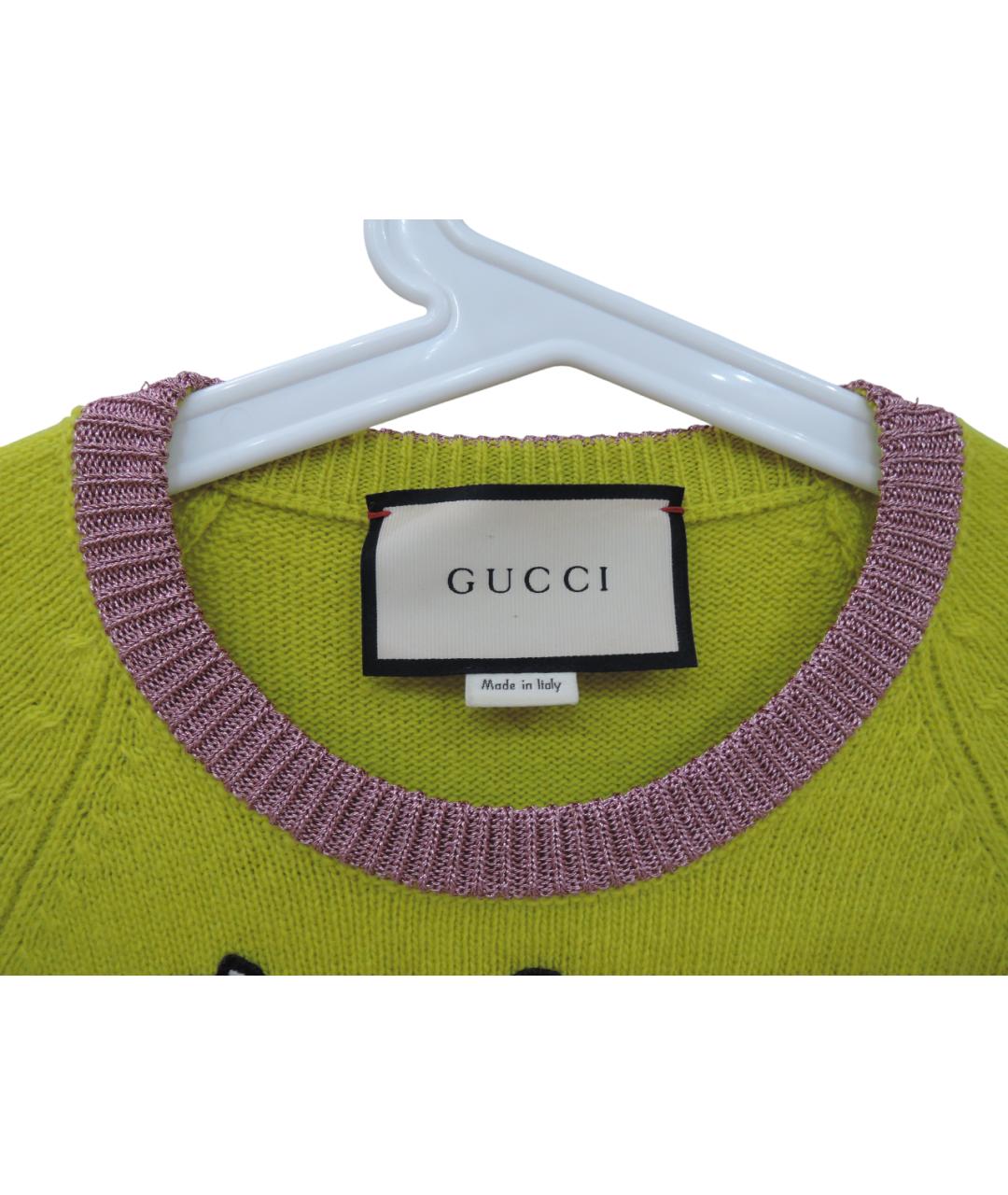 GUCCI Зеленый шерстяной джемпер / свитер, фото 3