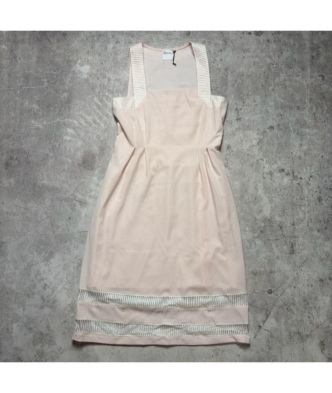 RED VALENTINO Коралловое ацетатное повседневное платье, фото 7