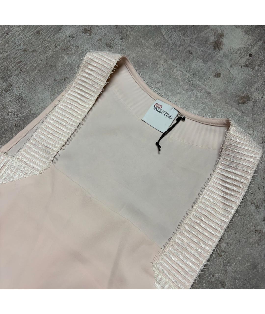 RED VALENTINO Коралловое ацетатное повседневное платье, фото 3