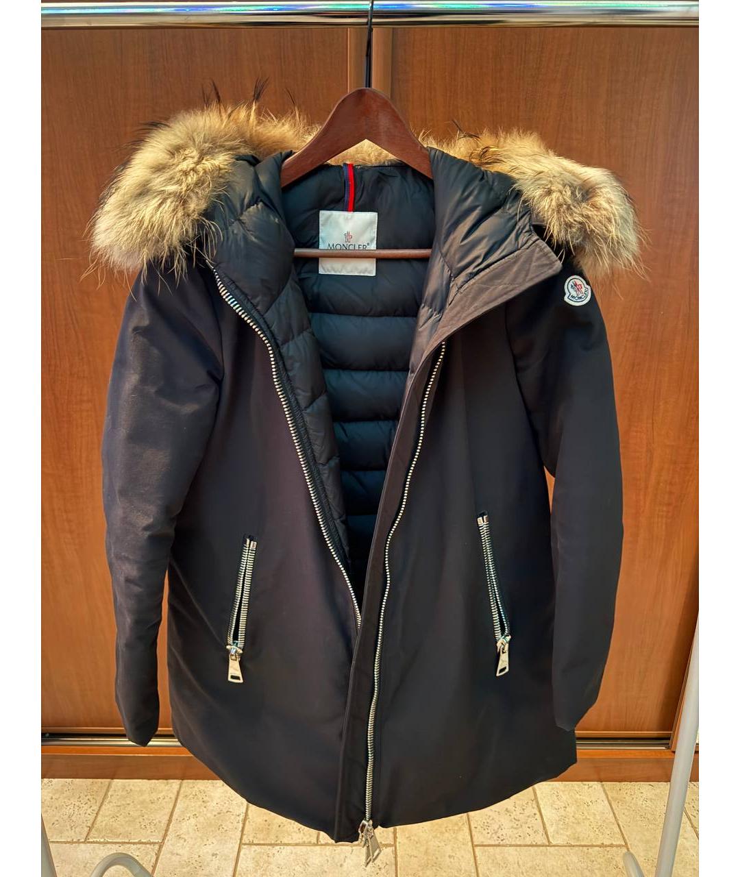 MONCLER Темно-синий деним пуховик, фото 5