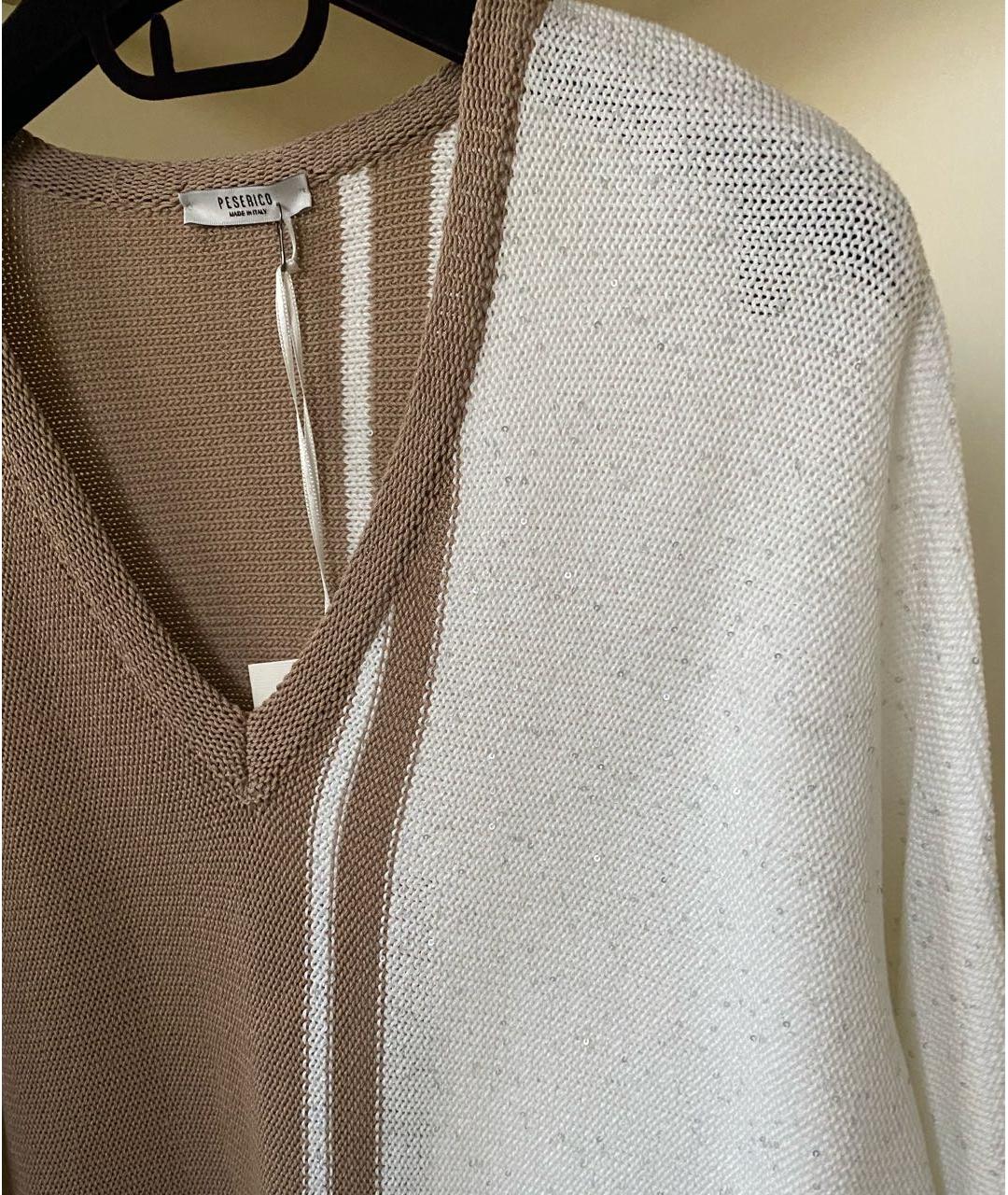 PESERICO Бежевый хлопковый джемпер / свитер, фото 5