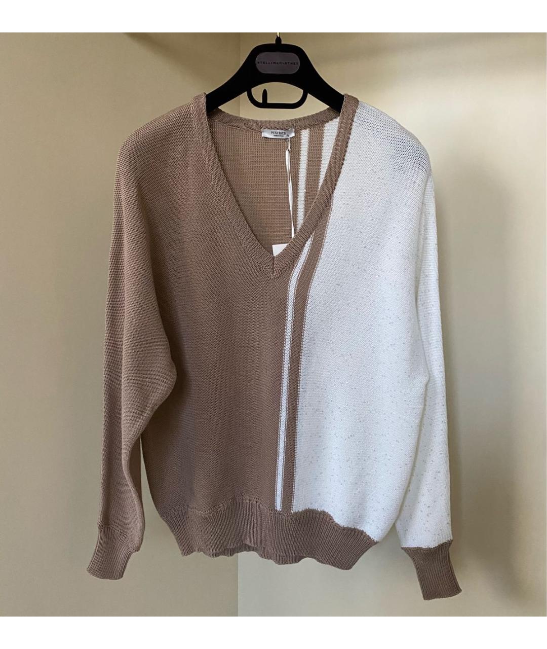 PESERICO Бежевый хлопковый джемпер / свитер, фото 3