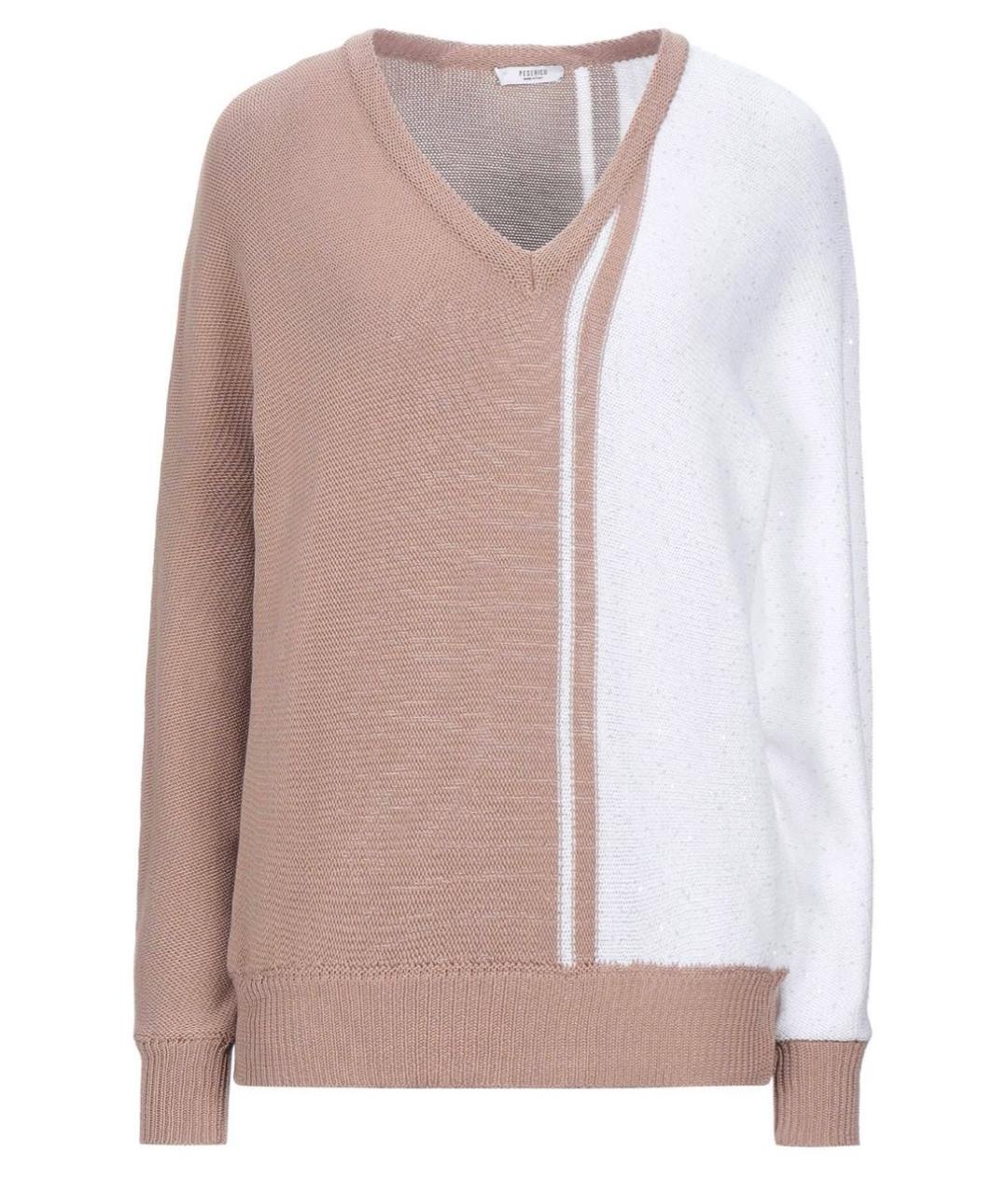PESERICO Бежевый хлопковый джемпер / свитер, фото 9