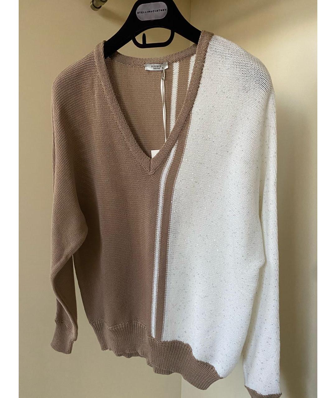 PESERICO Бежевый хлопковый джемпер / свитер, фото 4