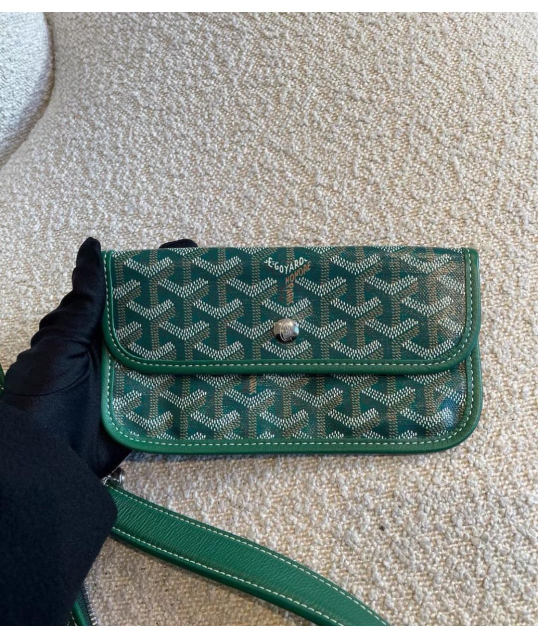 GOYARD Зеленая кожаная сумка тоут, фото 5