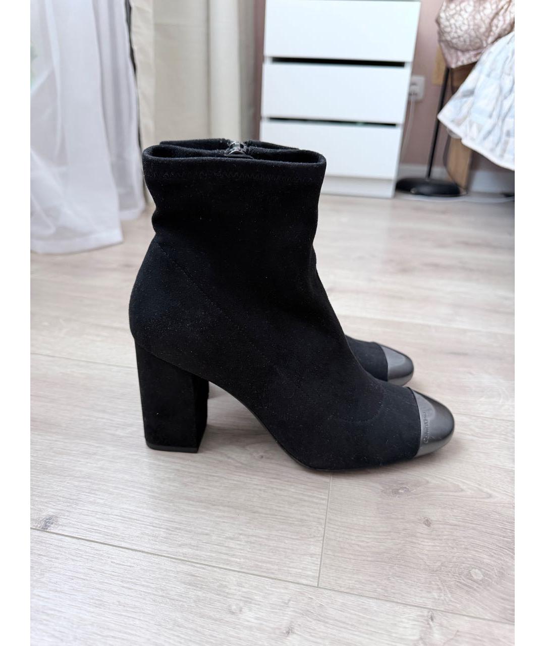 CALVIN KLEIN Черные замшевые ботильоны, фото 8