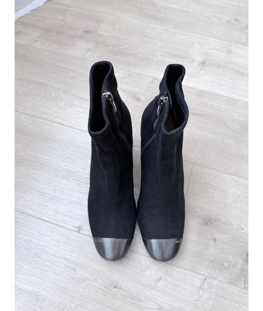CALVIN KLEIN Черные замшевые ботильоны, фото 2