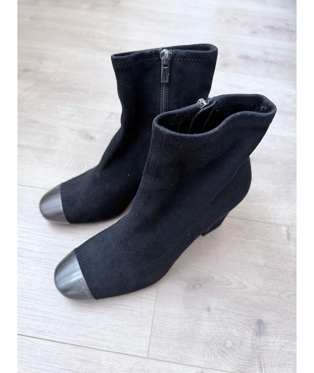 CALVIN KLEIN Черные замшевые ботильоны, фото 3