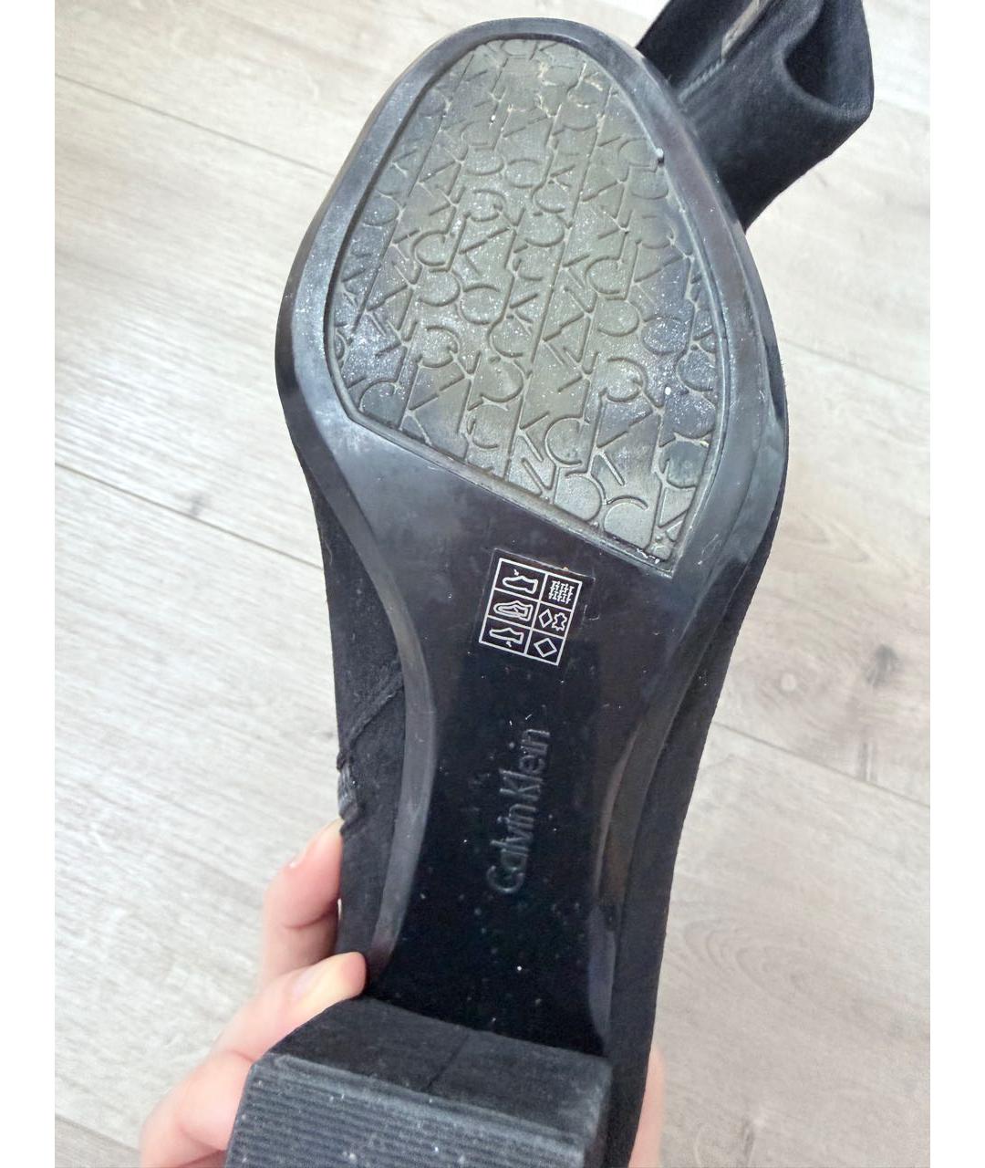 CALVIN KLEIN Черные замшевые ботильоны, фото 6