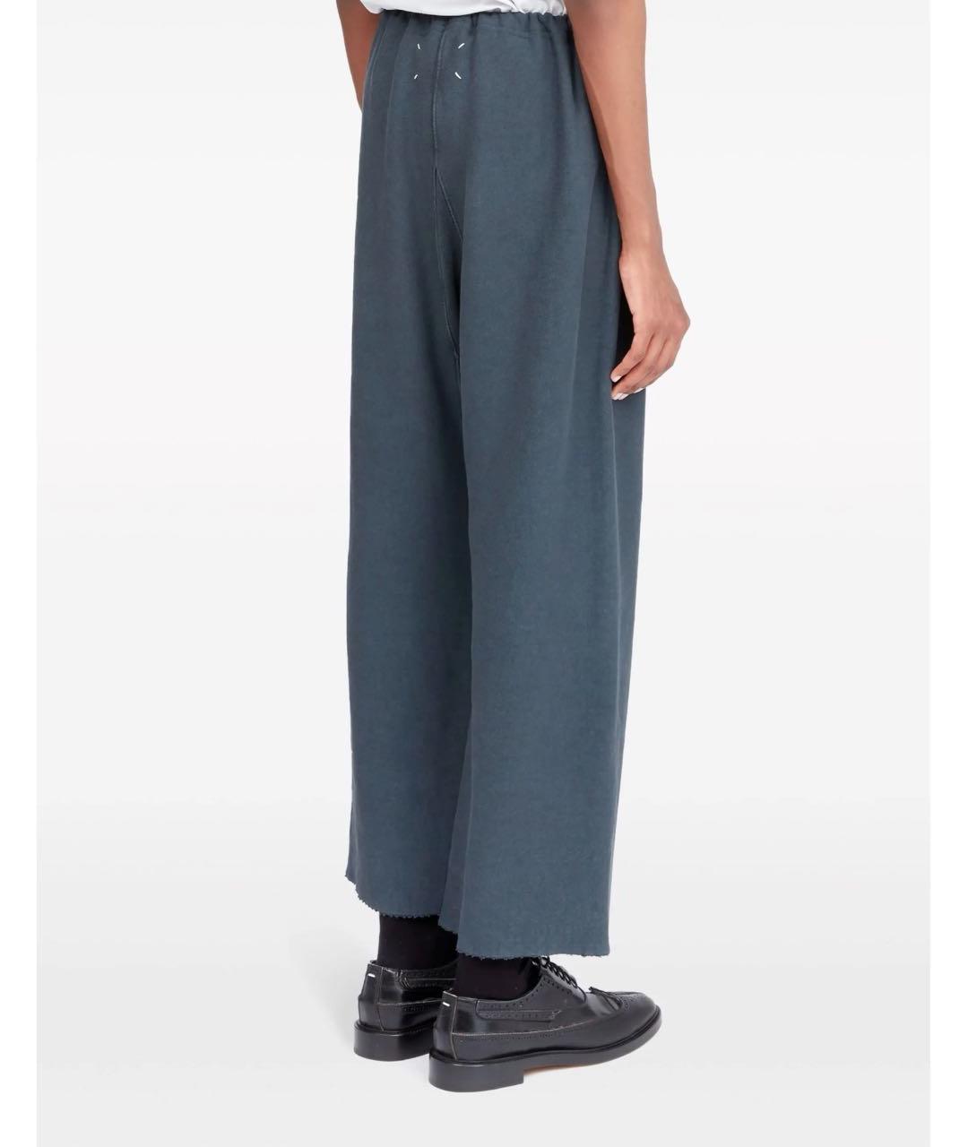 MAISON MARGIELA Синие хлопковые брюки широкие, фото 4