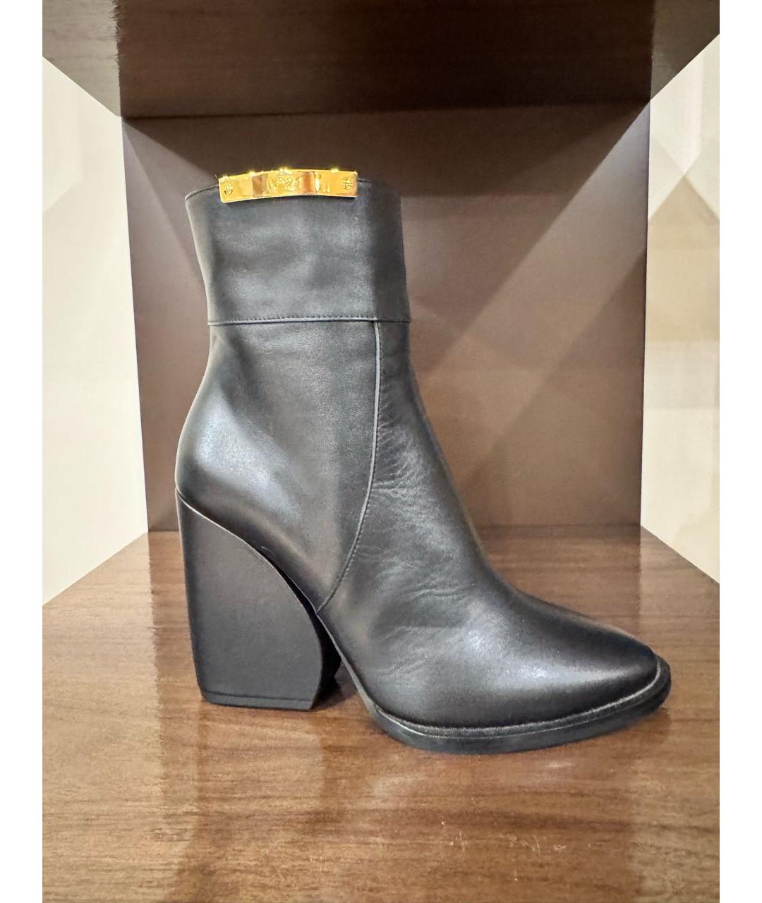 NO. 21 Черные кожаные полусапоги, фото 5