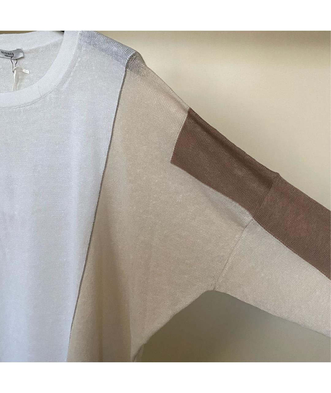 PESERICO Белый льняной джемпер / свитер, фото 4