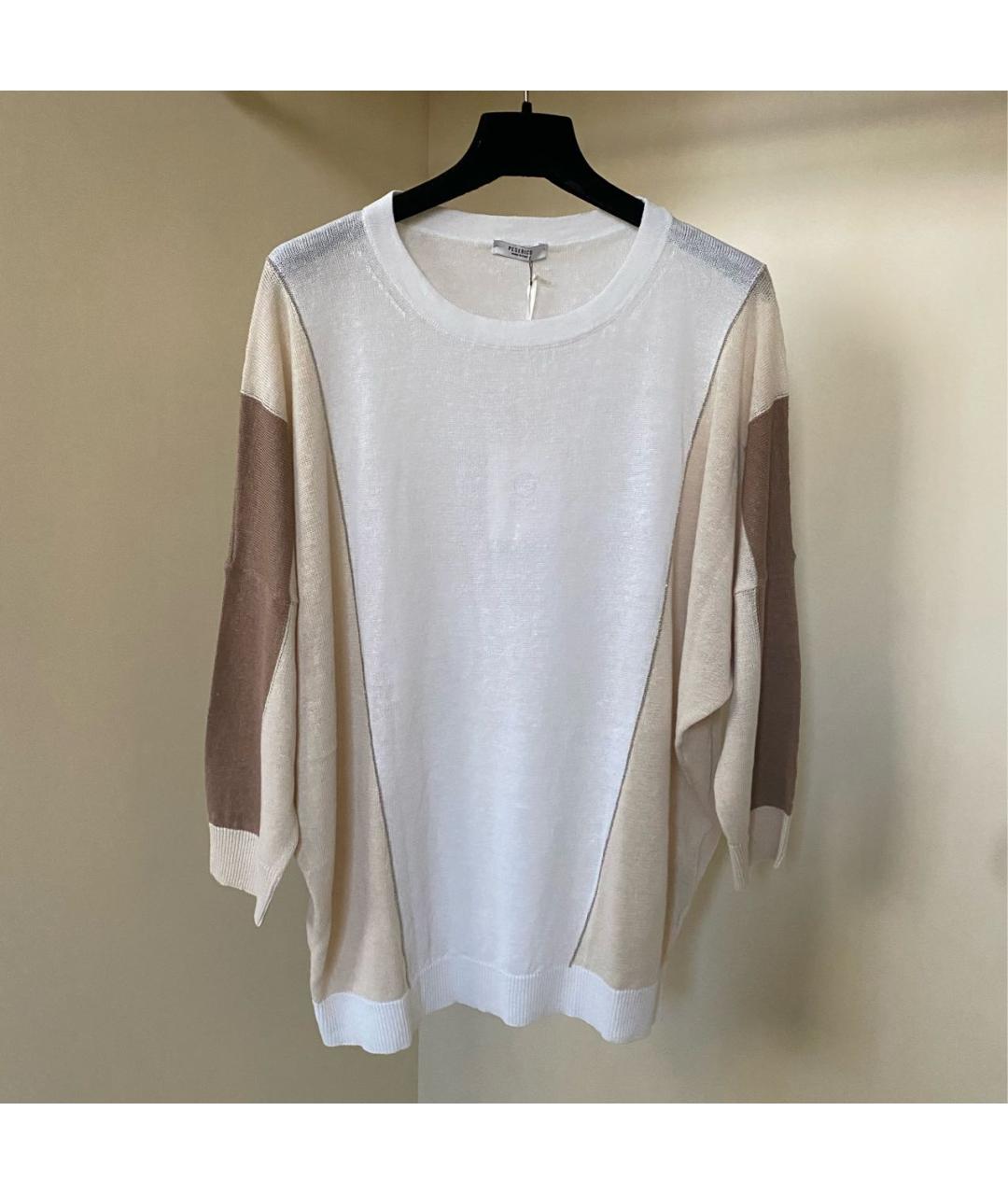 PESERICO Белый льняной джемпер / свитер, фото 3