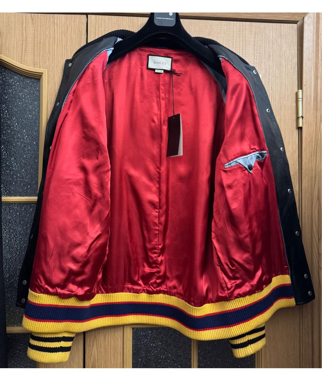 GUCCI Черная кожаная куртка, фото 3