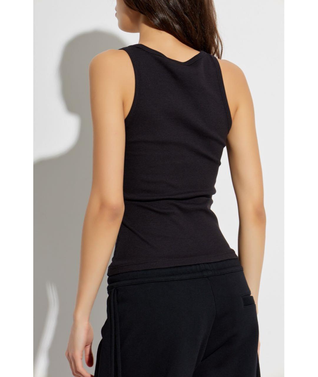 ALAIA Черная хлопко-эластановая майка, фото 3